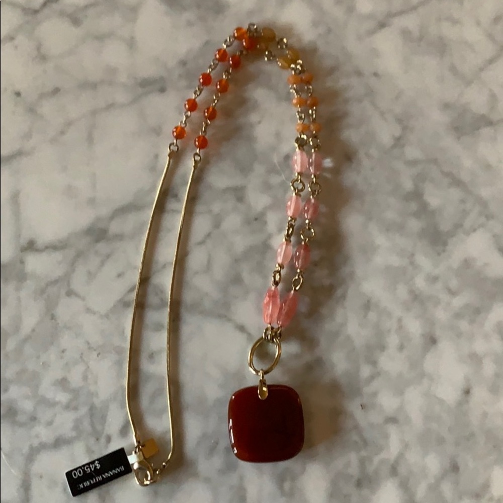 NWT Banana Republic Necklace.  Orange, 34 inches.